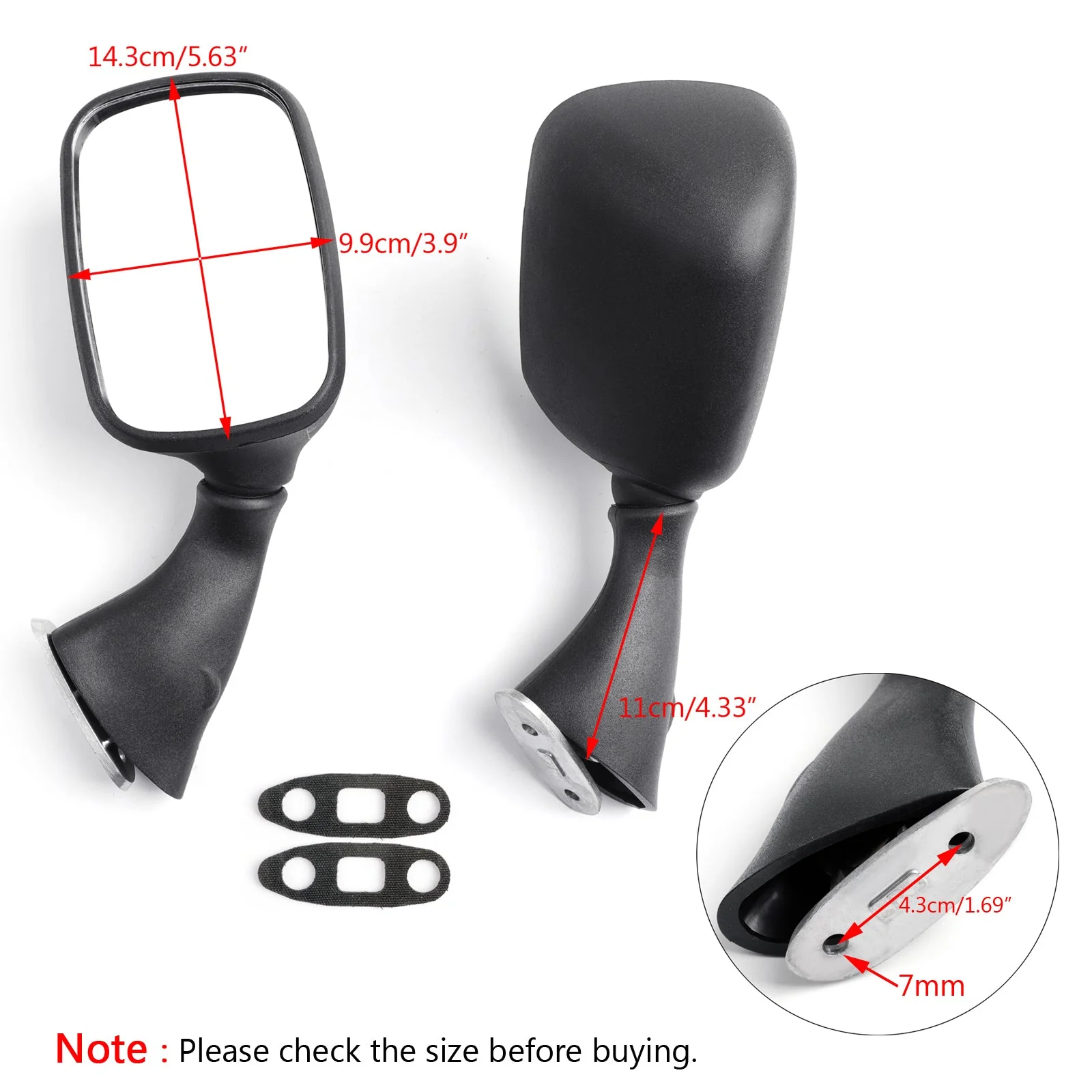 Rétroviseurs Suzuki GSXR 600 750 1000 2001-2002 HAYABUSA GSXR 1300 1999-2010 Noir Generic