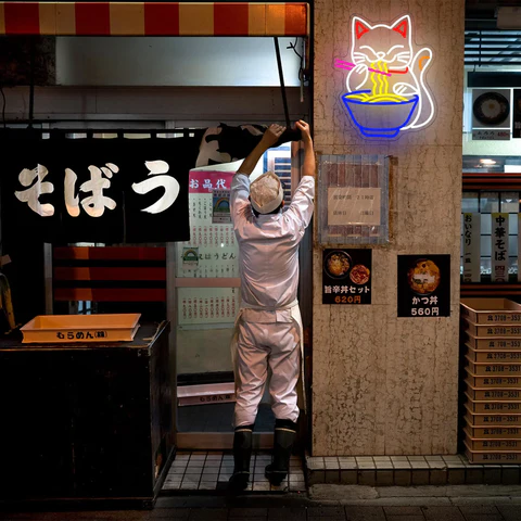Néon led Chat Ramen